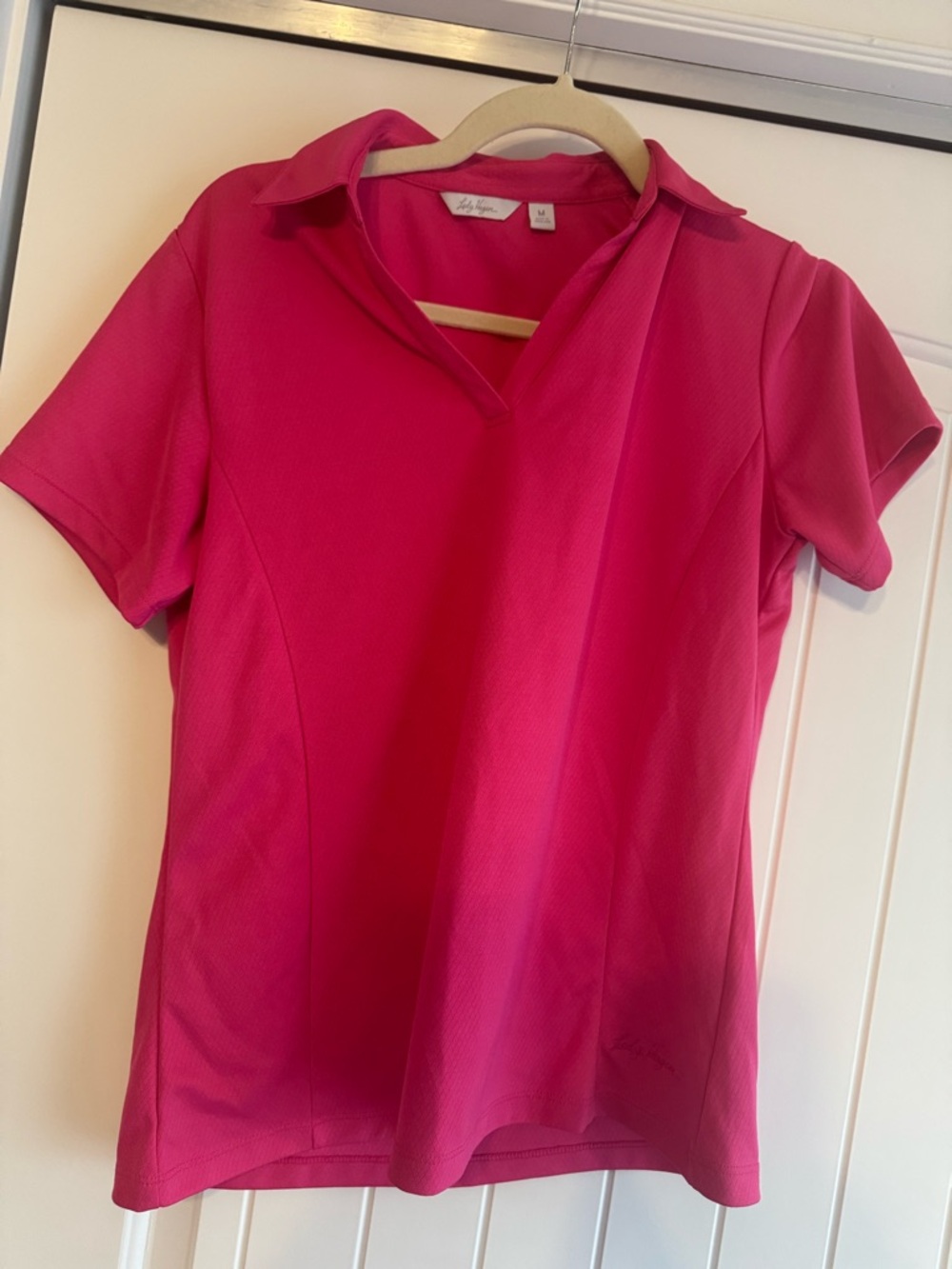 Lady Hagen Pink Collared Short-Sleeve Performance Polo